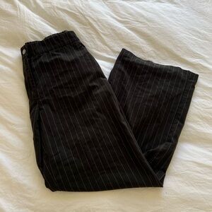 Adrianna Papell Black Pinstripe Trousers Pants